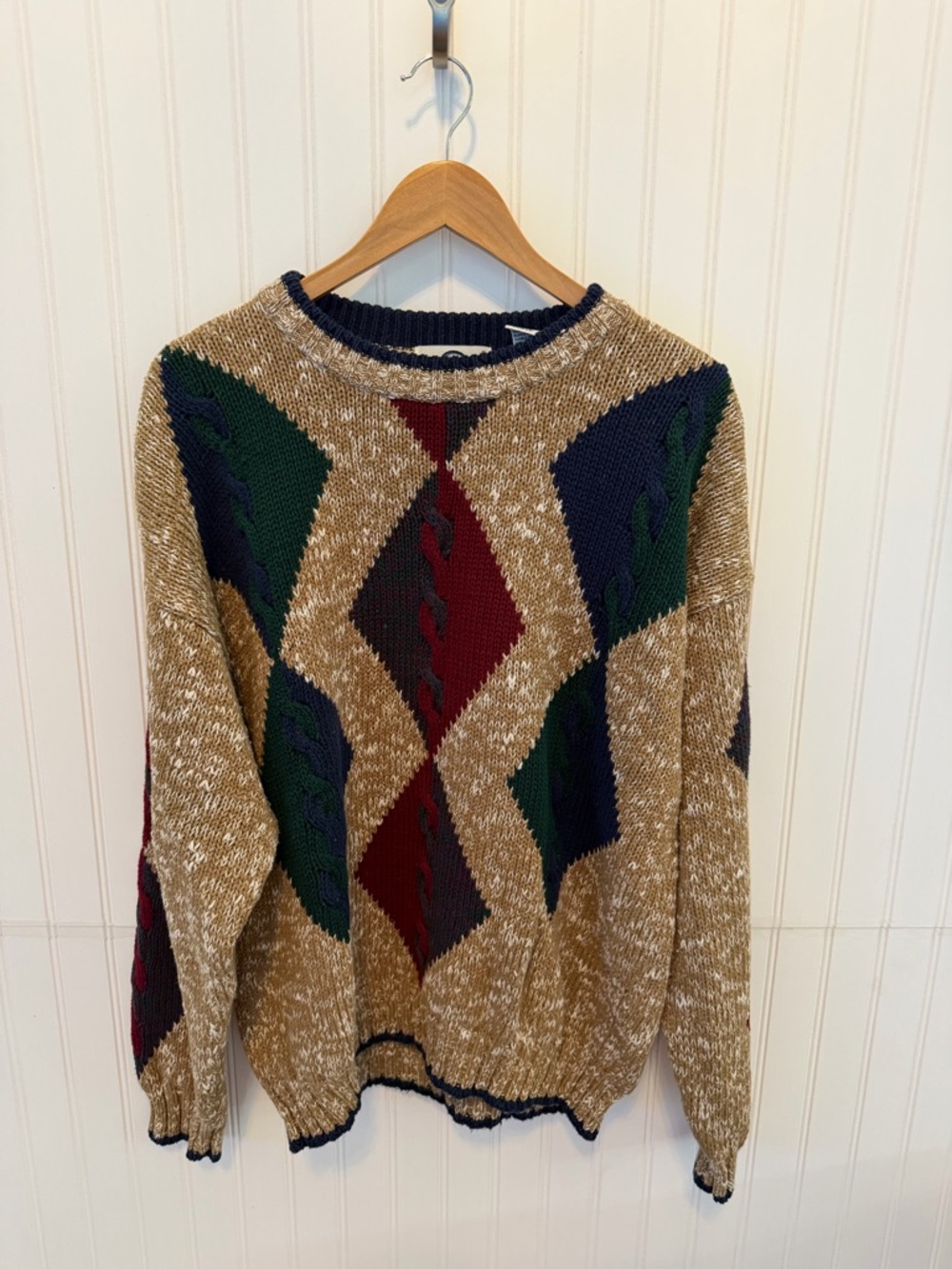 Vintage Gulf Traders Men’s Preppy Argyle Grandpa Sweater - Size XL